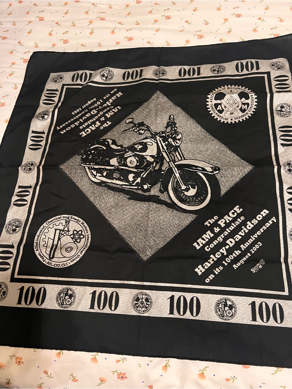 Harley Davidson Motorcycle 100 Anniversary 2003  Black Bandana
